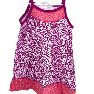 HANNA ANDERSSON GUC GIRLS PINK WHITE SUMMER DRESS CASUAL TANK SWIM SIZE 4 100